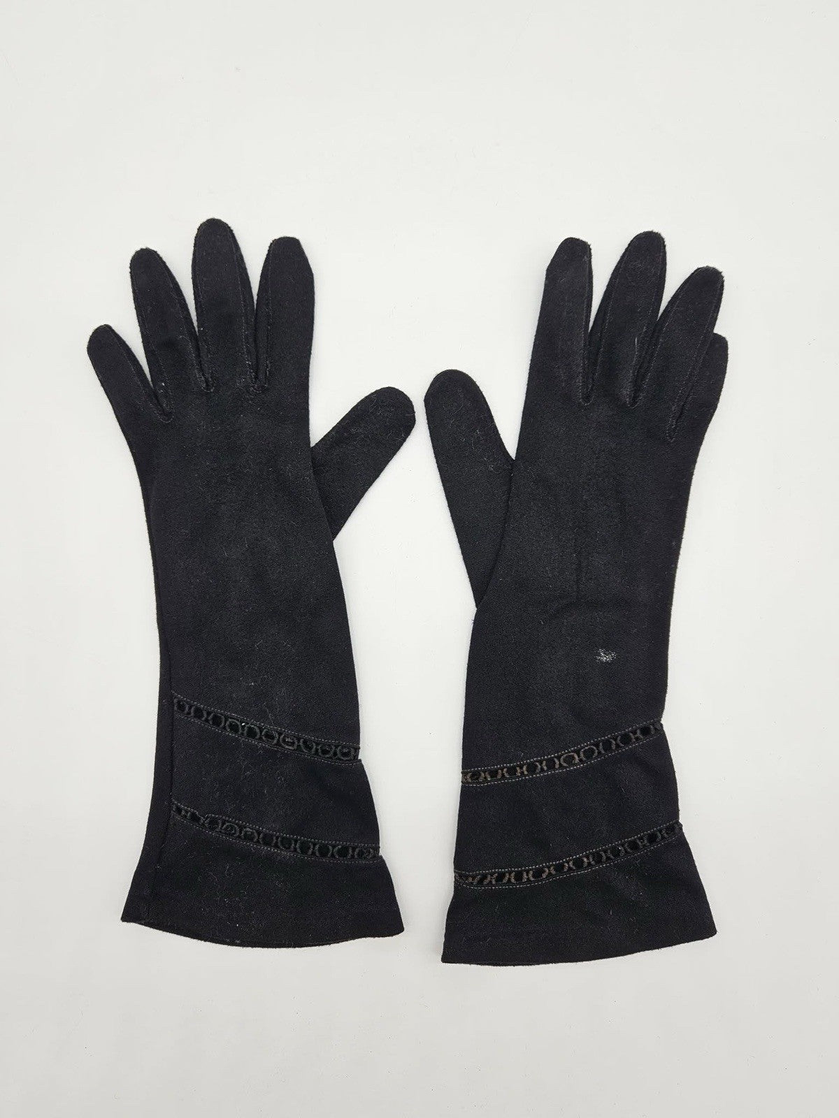 Vintage Black Evening Opera Gloves Womens Formal Dress Gloves Retro Elegant