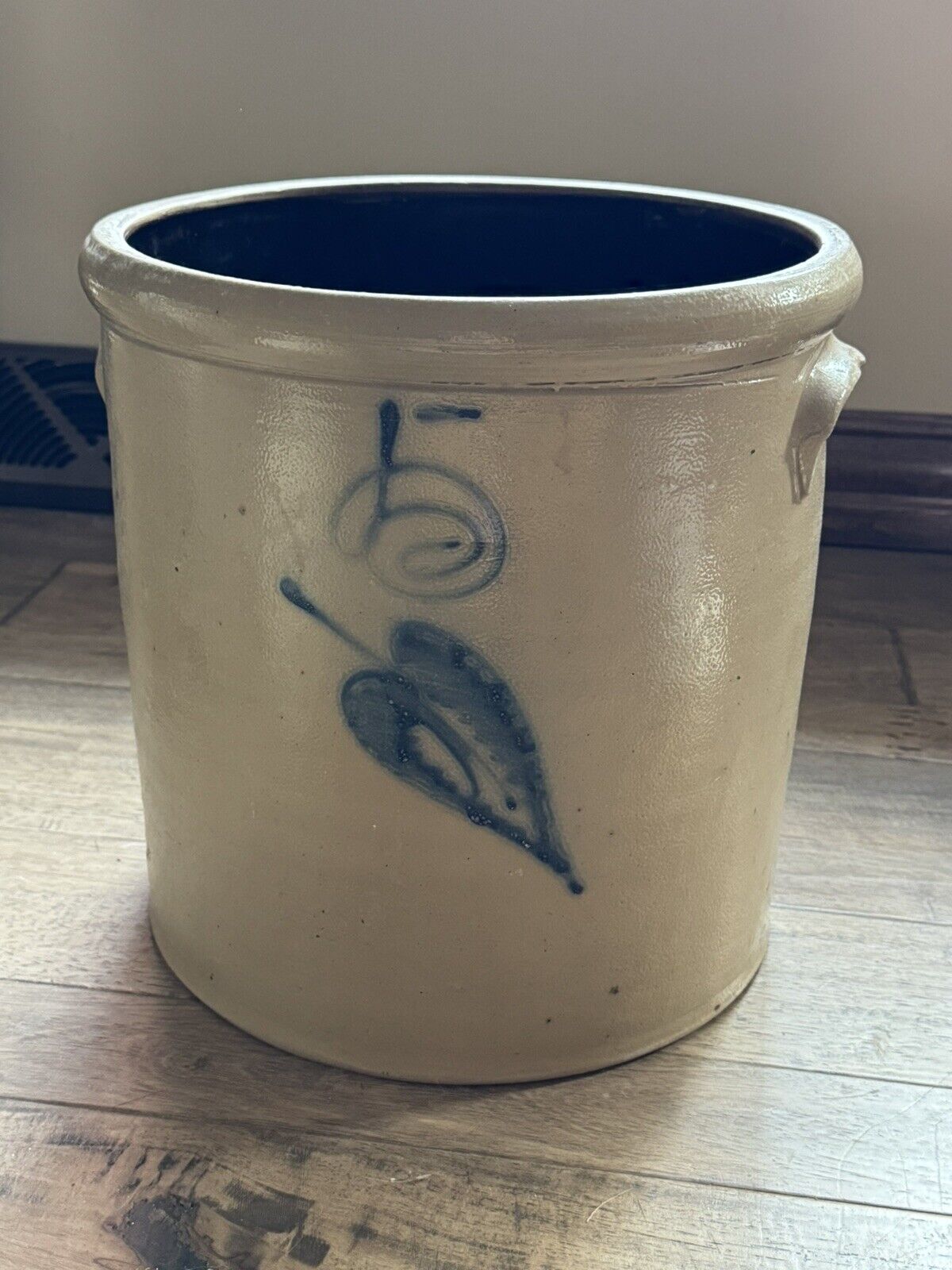 Red Wing Antique 5 gallon Salt Glaze Stoneware Crock – Blue Leaf Decorated