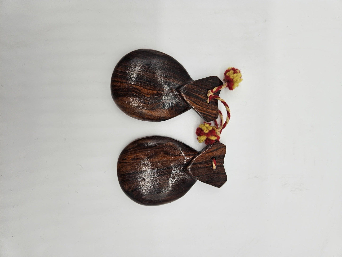 Mexico Wood Maracas Castanets Percussion Spanish Folk Flamenco Castañuelas D 2½"