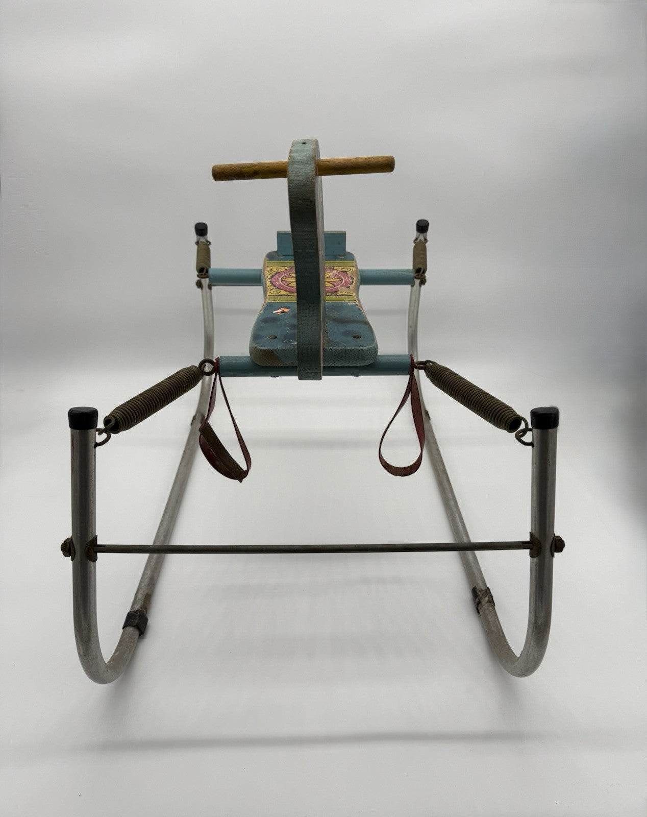 Vintage 1950's Wood And Metal Rocking Horse Toy