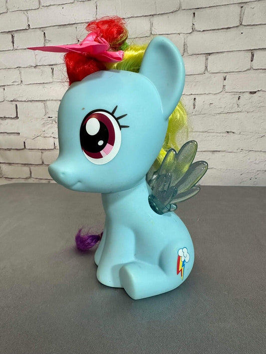 10" HASBRO 2016 BLUE RAINBOW DASH SITTING FIGURE LARGE MY LITTLE PONY