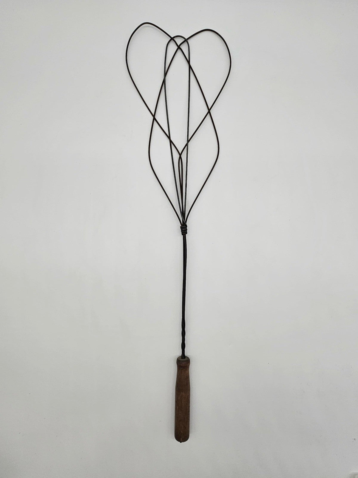 Antique Wire Rug Beater 33 in. Long with Wood Handle