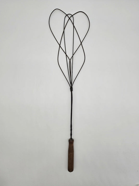 Antique Wire Rug Beater 33 in. Long with Wood Handle
