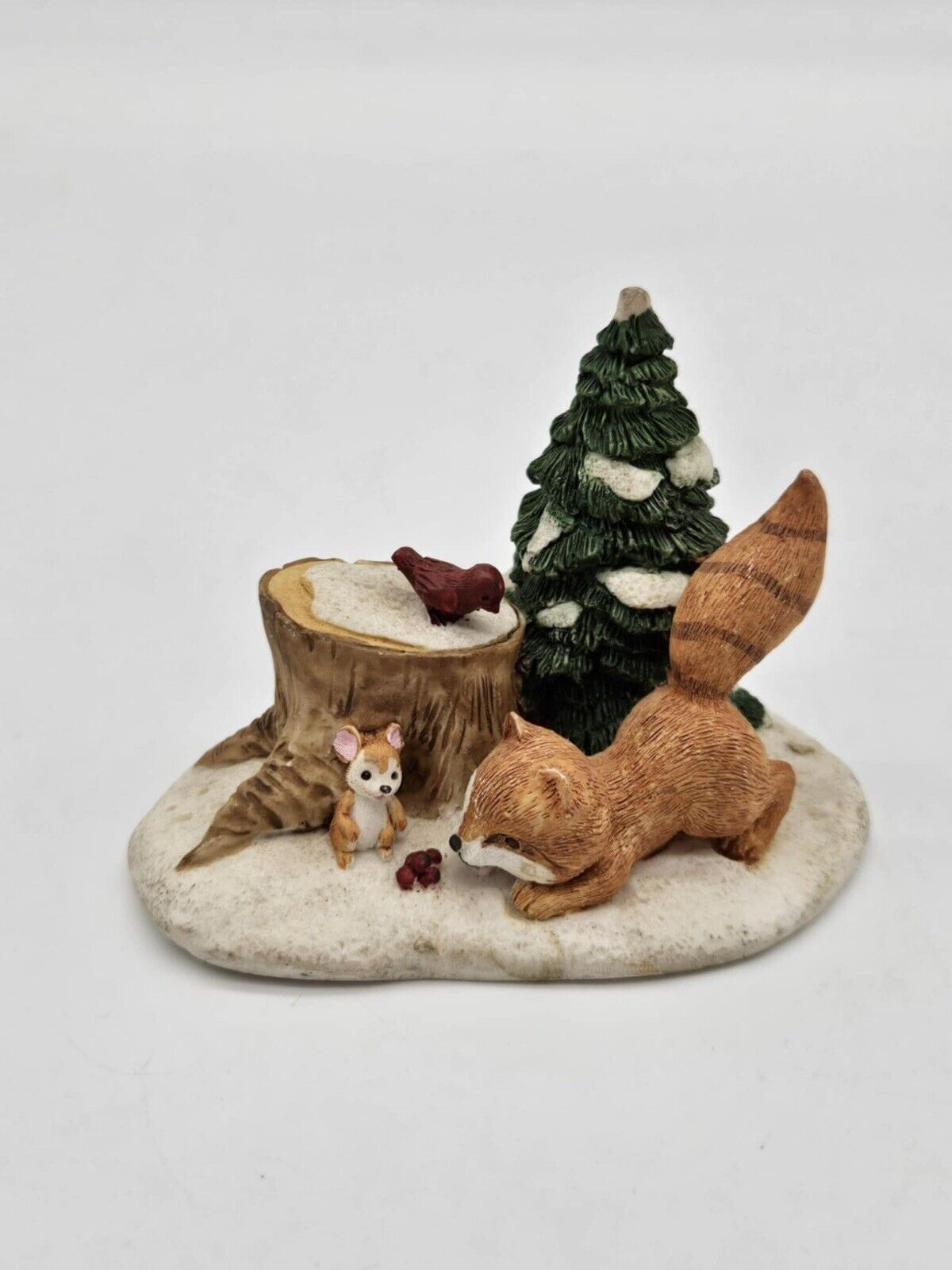 Ceramic Outdoor Fox & Mouse Scene Decor