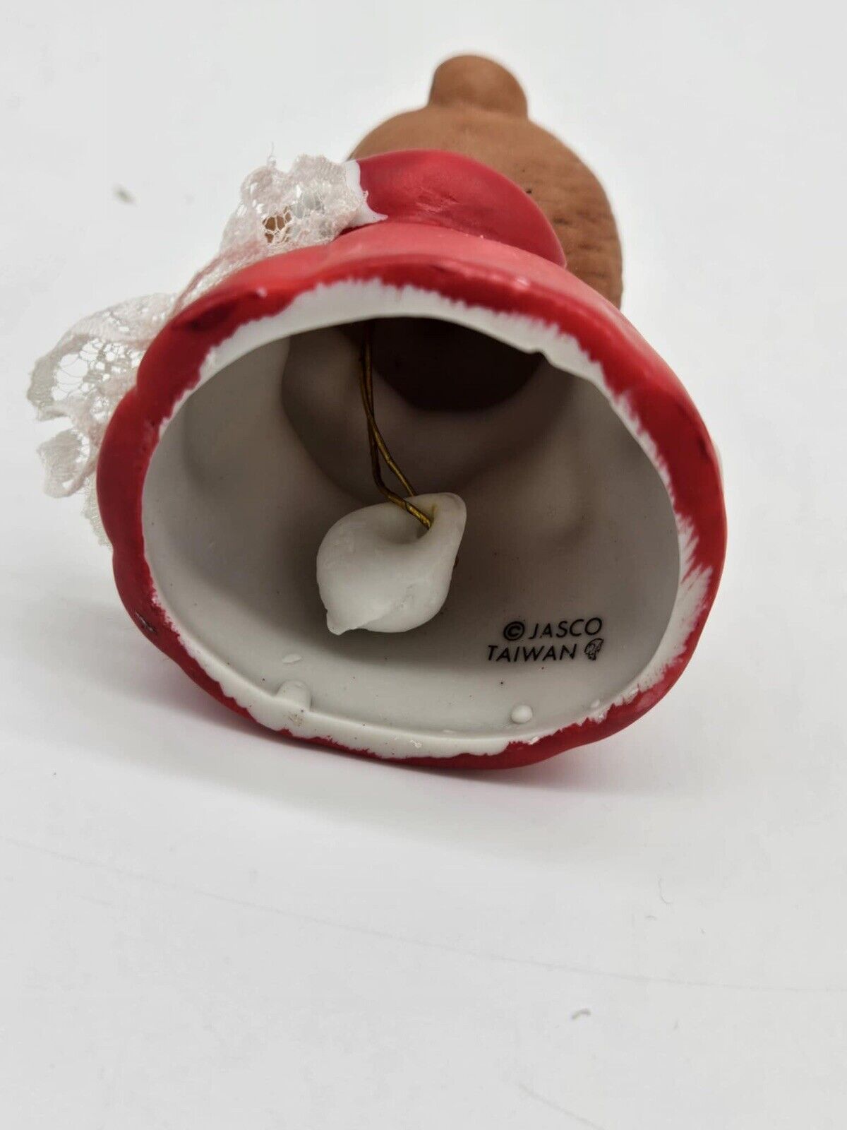 Vintage Lil Chimers Christmas Ornament Jasco Bear Porcelain Bell 2.5" Taiwan