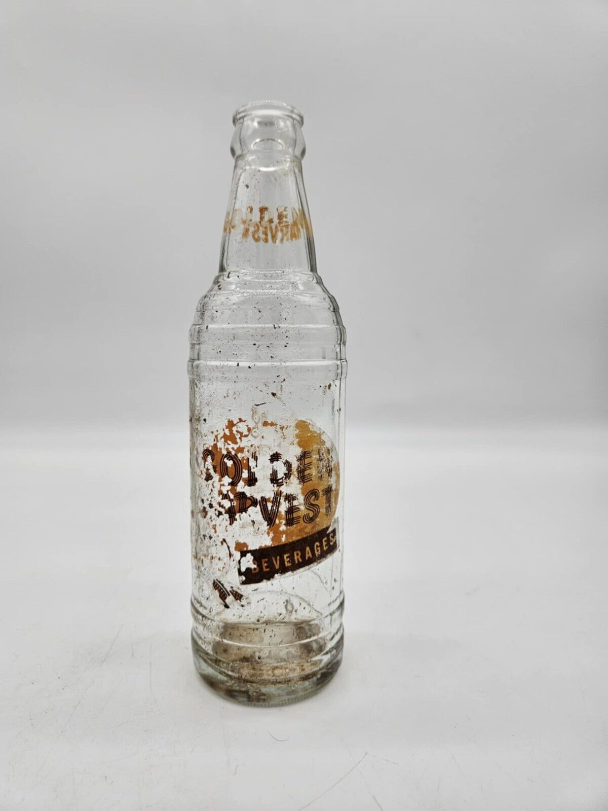 Golden Harvest; Hawes Bottling Works; Freeport, IL; 2-color ACL soda pop bottle