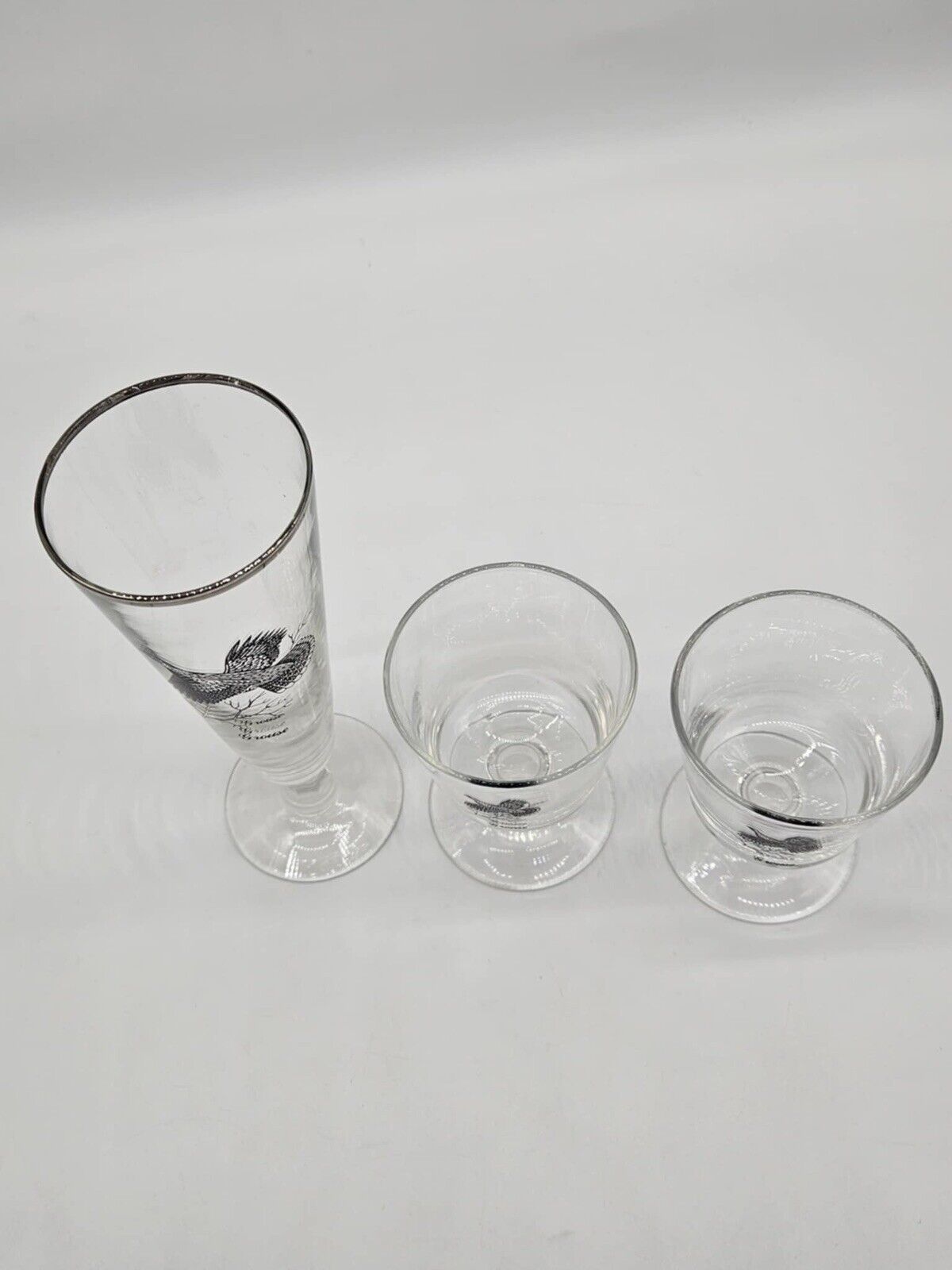 LOT OF 15 Vintage Federal Game Bird Barware Glasses