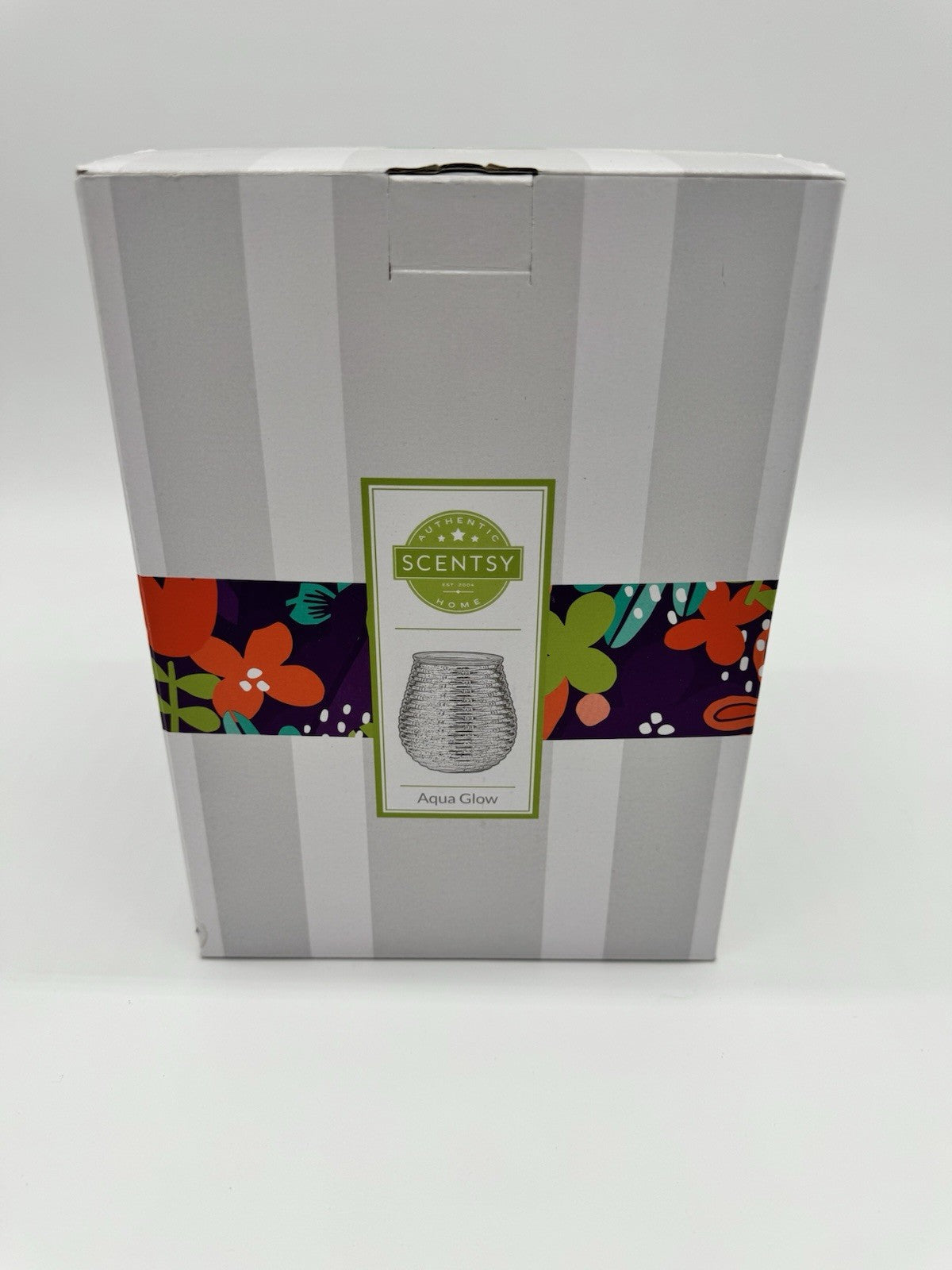 SCENTSY AQUA GLOW WARMER Iridescent Blue Blown Glass