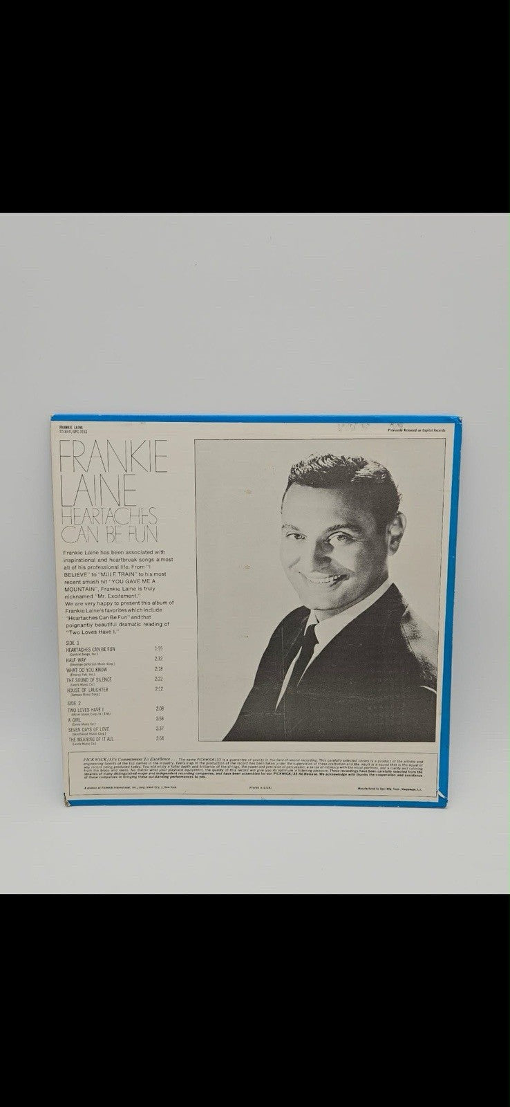 Frankie Laine ‎- Heartaches Can Be Fun - 1967 Vinyl LP - Pop Rock / Country