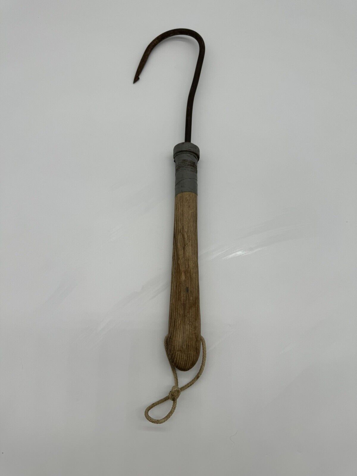 Vintage Short Wooden Handle Fishing Gaff Gaffing Hook