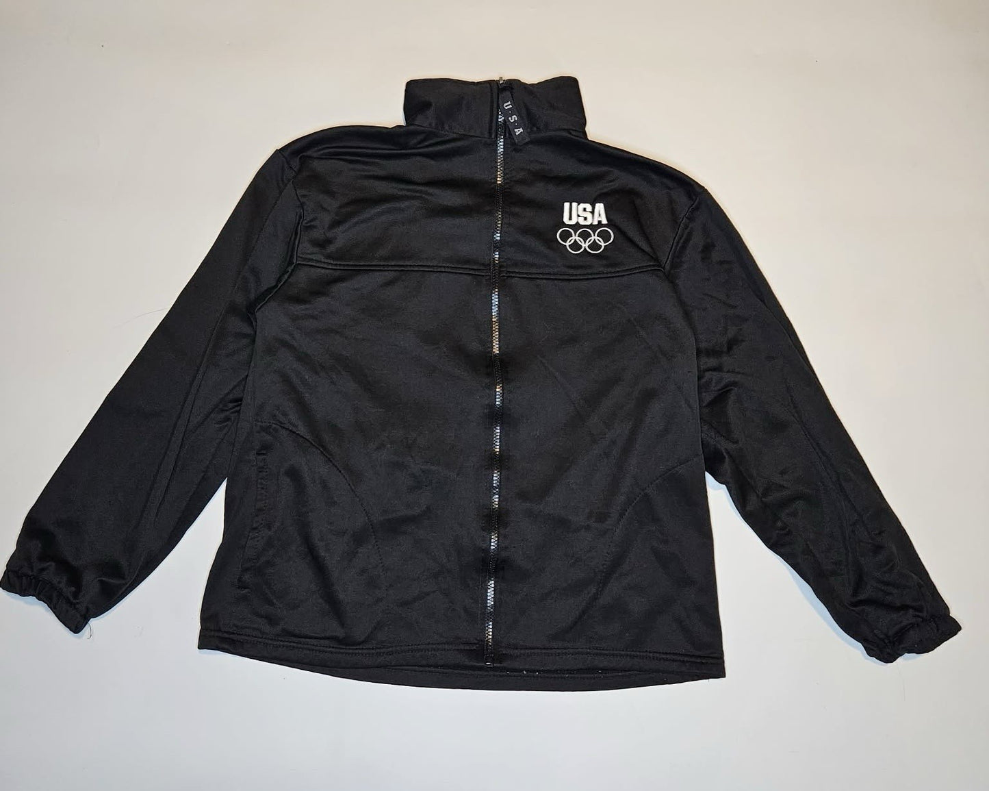 USA Olympic Team Black Zip Jacket Made in USA Size M