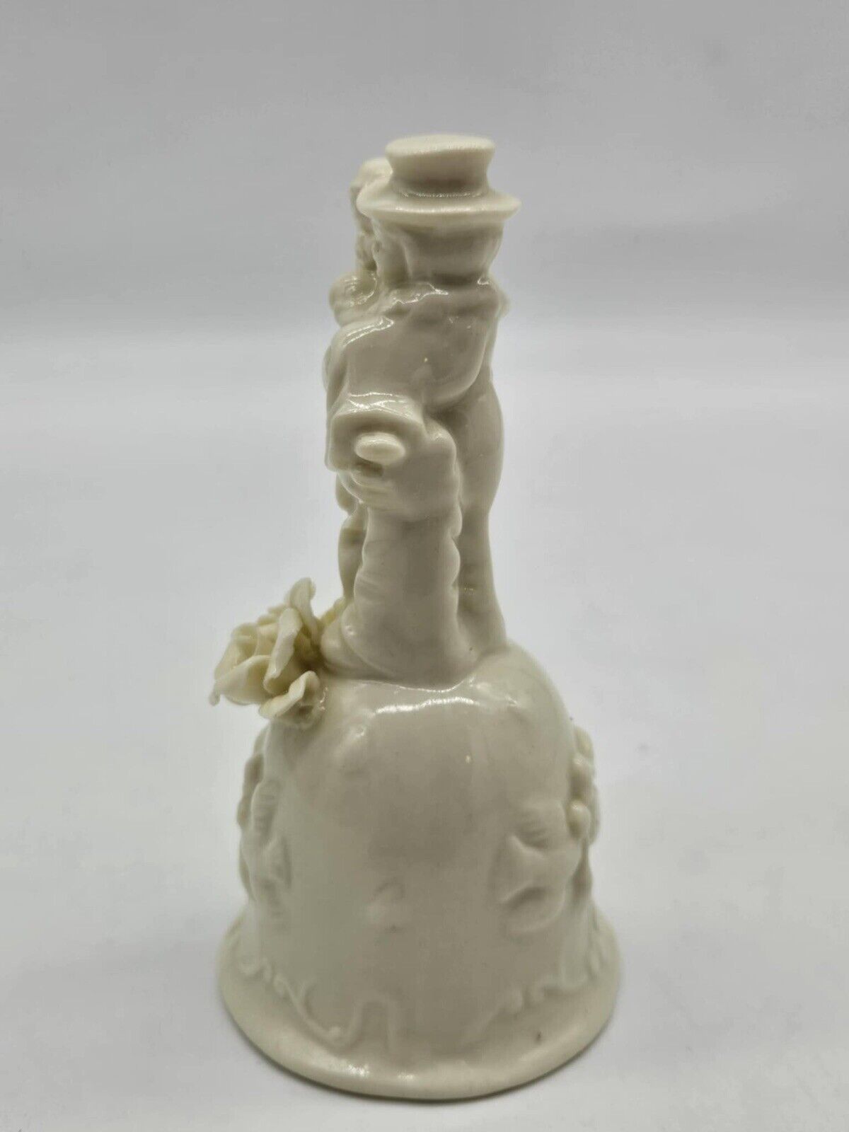 Vintage Bride and Groom Wedding Cake Topper Bell Porcelain Bisque 6”