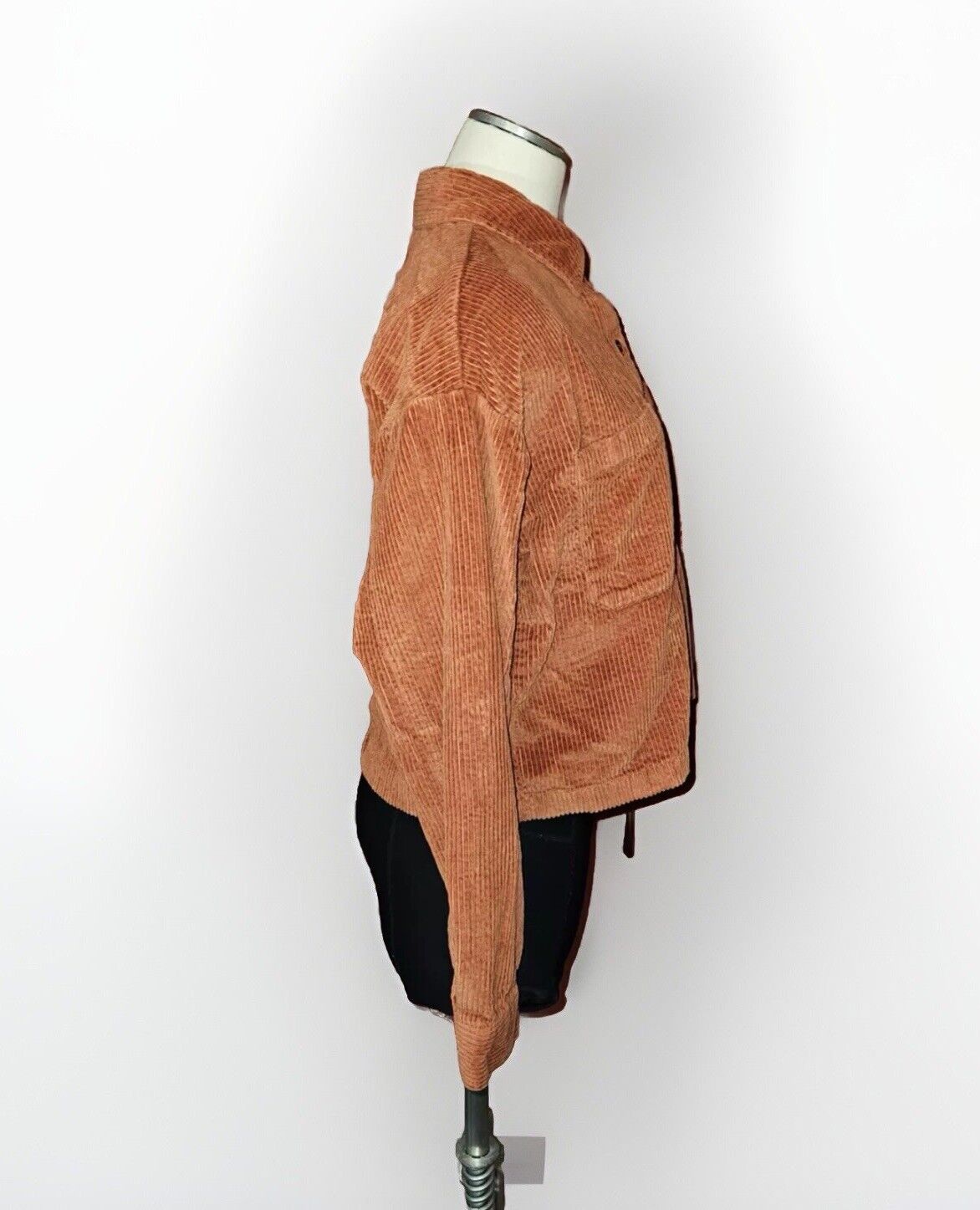 Vans Corduroy Crop Shirt SZ M Jacket Boxy Ribbed Button Front Top