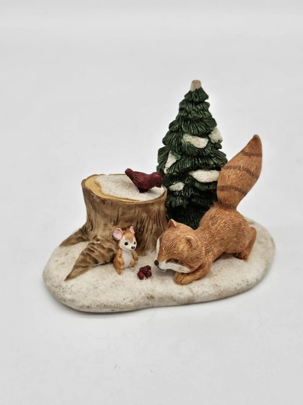 Ceramic Outdoor Fox & Mouse Scene Decor