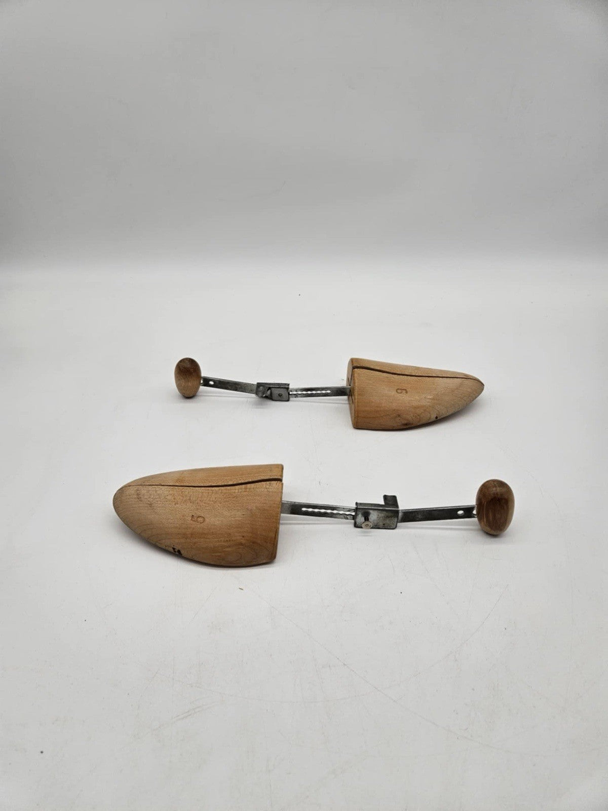 Pair Of Vintage  1950's Wooden Adjustable Shoe Trees