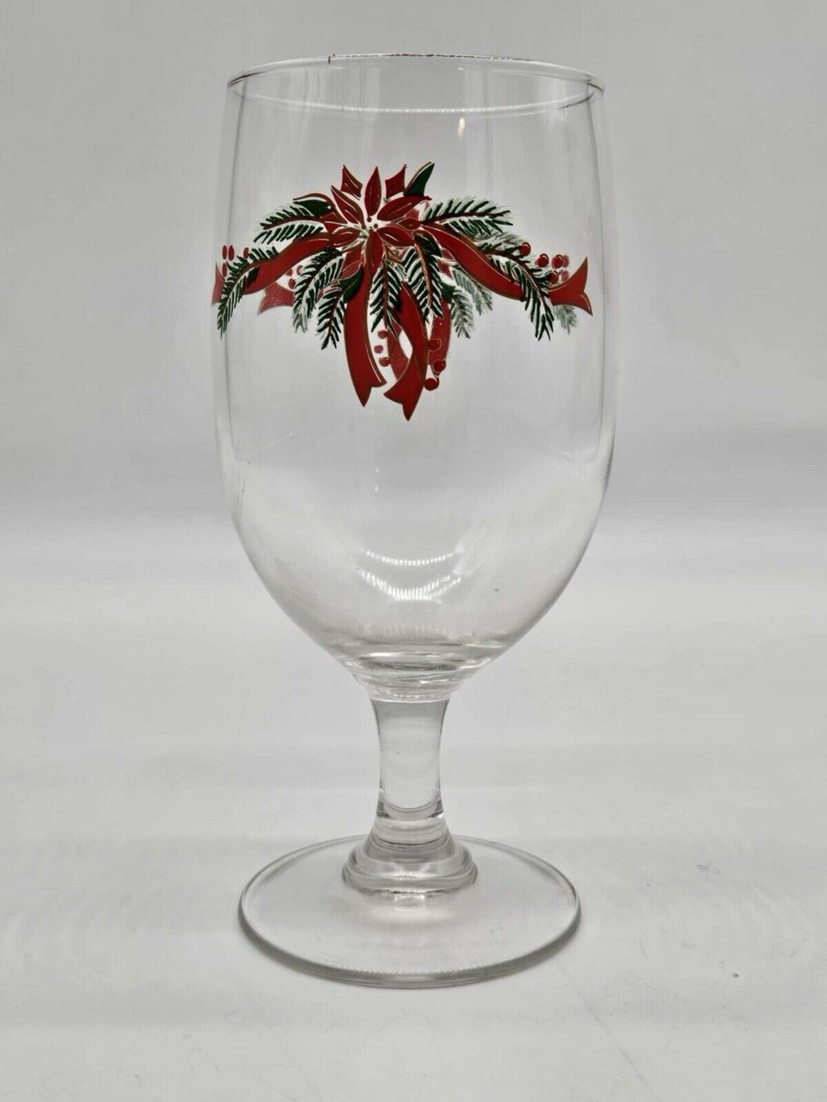 Fairfield Poinsettia & Ribbon 16 Oz Iced Tea Glass 7643143