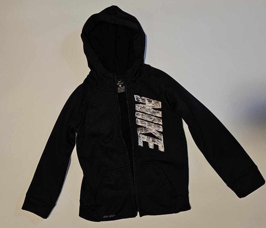 NIKE DRI-FIT Big Kids' (Boys Size S) Black Graphic Full-Zip Training Hoodie