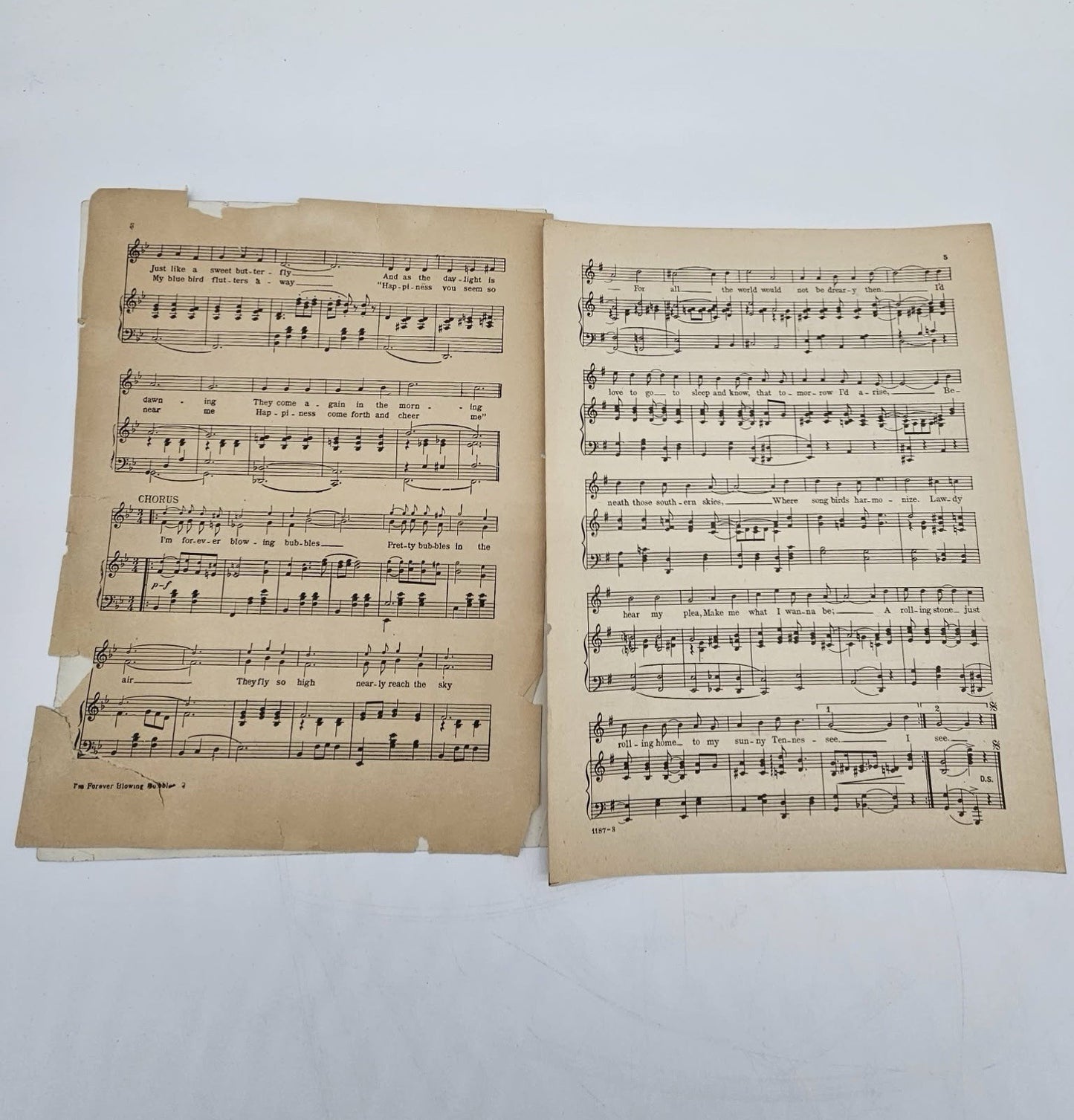 Vintage 1919 Sheet Music "I'm Forever Blowing Bubbles" By Kenbrovin & Kellette