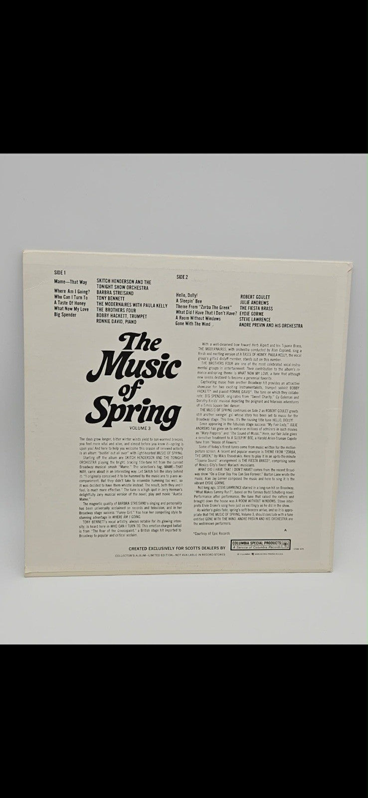 The Music Of Spring Volume 3 Limited Edition, Columbia CSM 420 EX