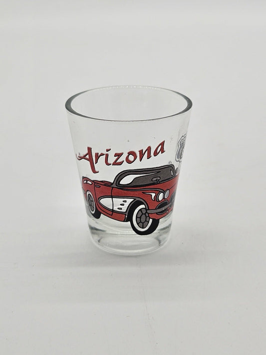 Arizona Route 66 Red Corvette Classic Car Souvenir Shot Glass
