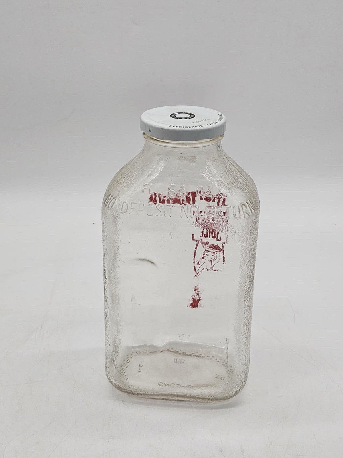 Tropicana Orange Juice Glass 54oz Bottle Vintage Made In USA Empty With Original