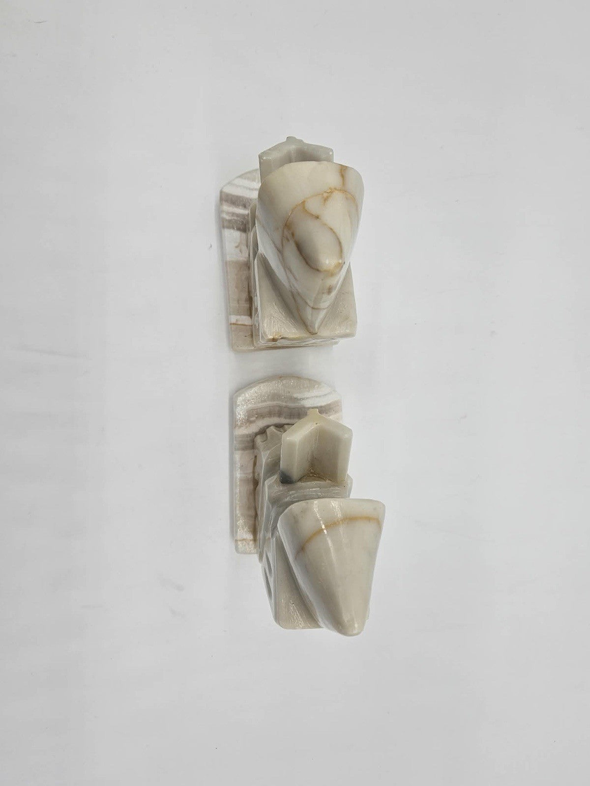 Onyx Pair Marble Monk Bookends- Reading Hooded Figure 10" FREE SHIPPING