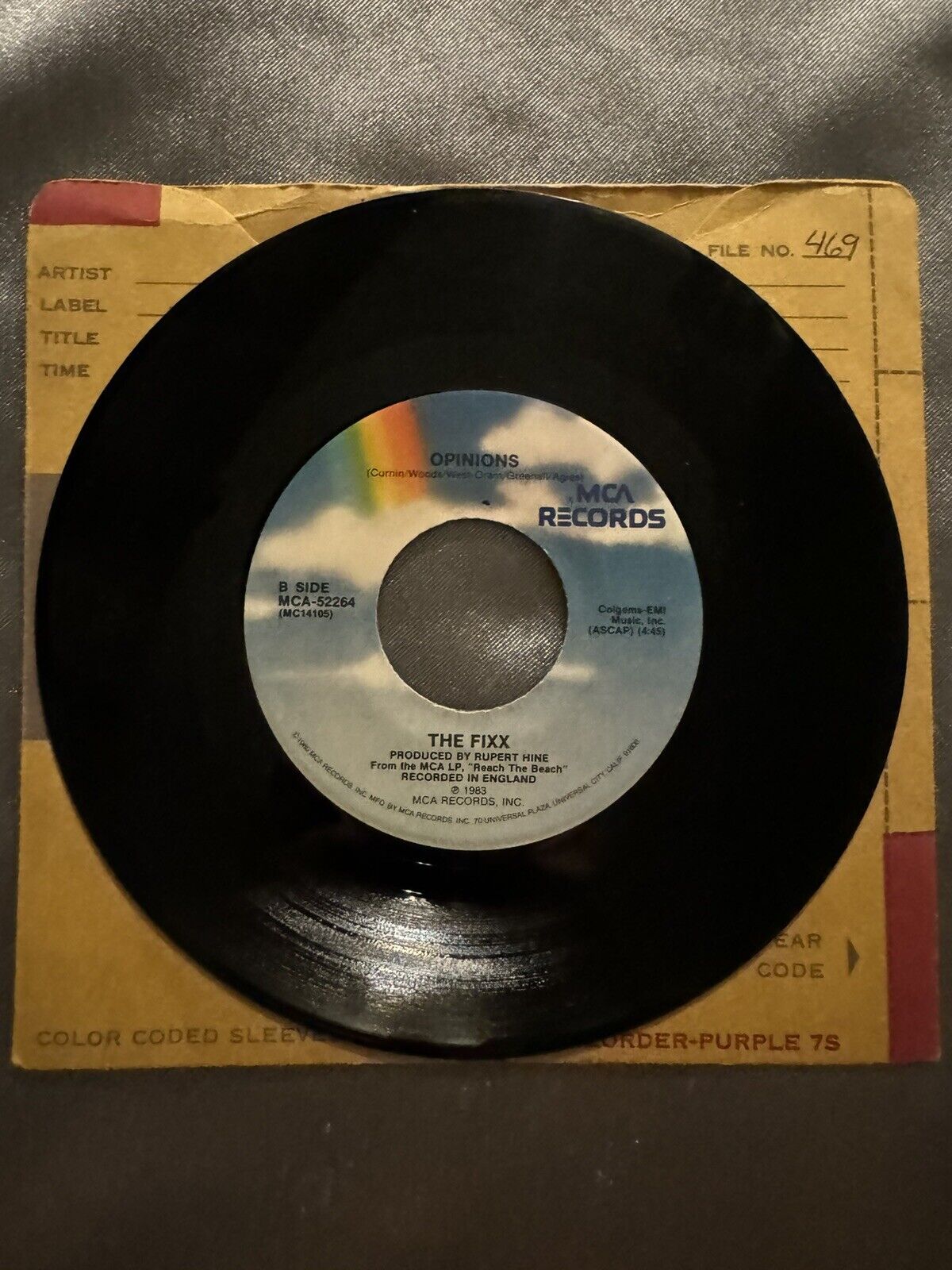 THE FIXX ONE THINGS LEADS TO ANOTHER/OPINIONS 45 RPM~1983 MCA RECORDS MCA 52264