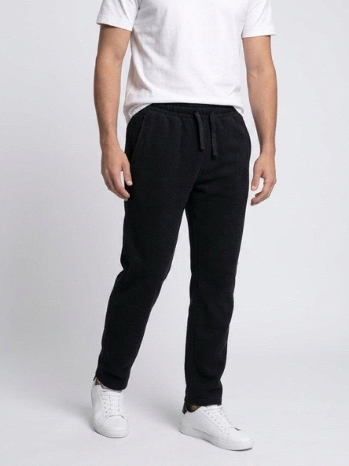Men’s Black Fleece Jogger Sweatpants Drawstring Sz L