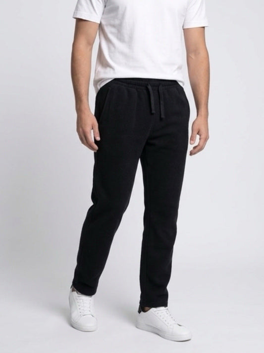 Men’s Black Fleece Jogger Sweatpants Drawstring Sz L