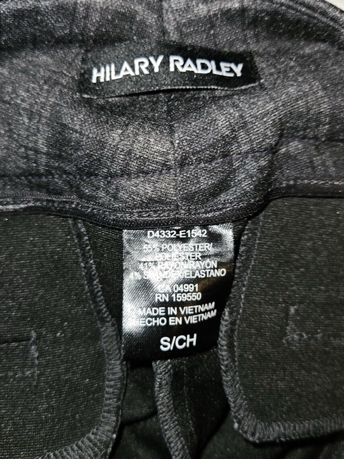 Hilary Radley Women Pants Plaid Black Pull-On Stretch Size S Cropped Soft