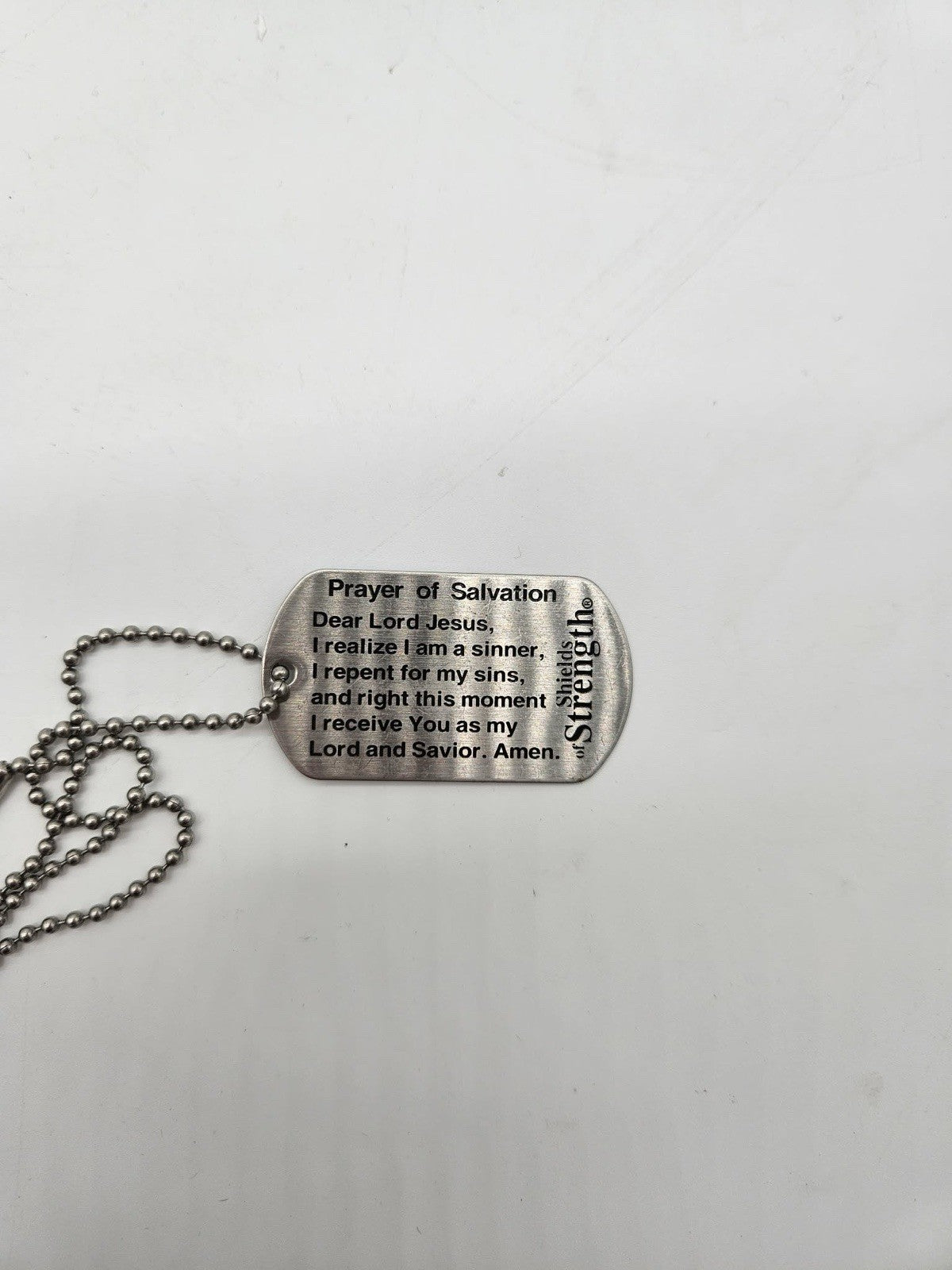 Joshua 1:9 American Flag Scripture Dog Tag Necklace