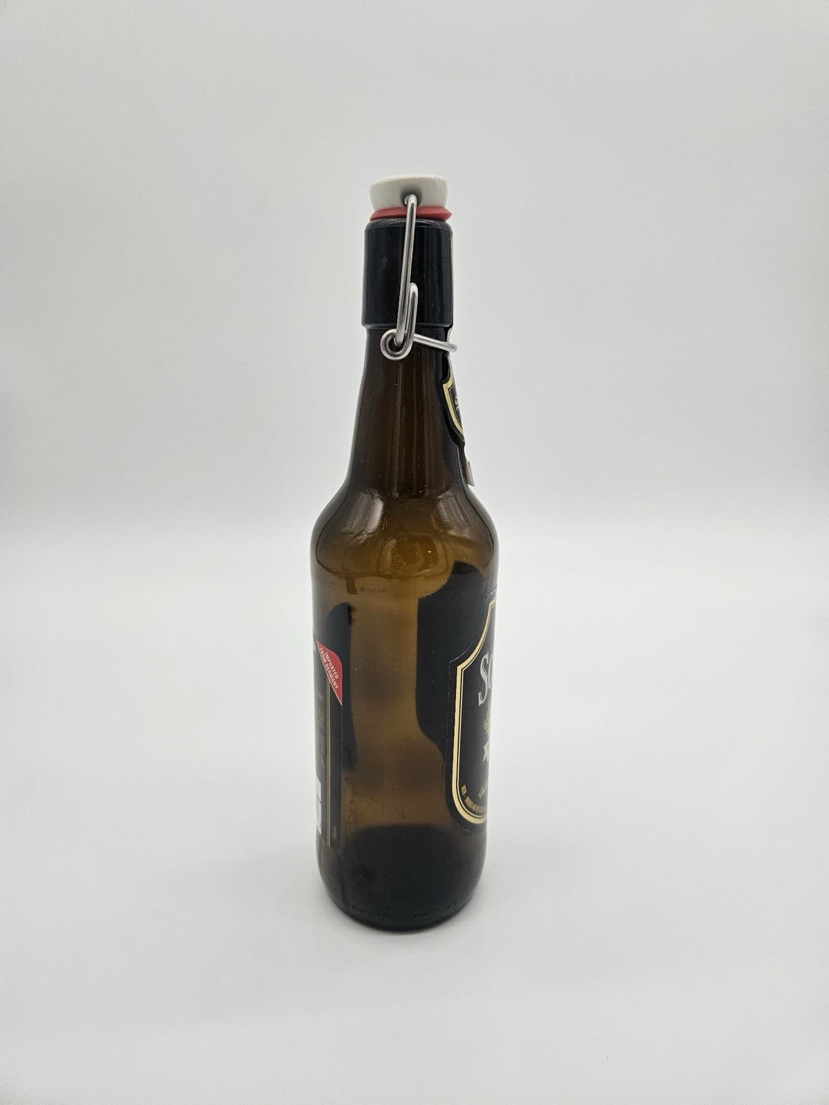 ⭐️⭐️⭐️⭐️⭐️ EMPTY Schwaben Brau Das Schwarze Beer Bottle w Hinge Stopper