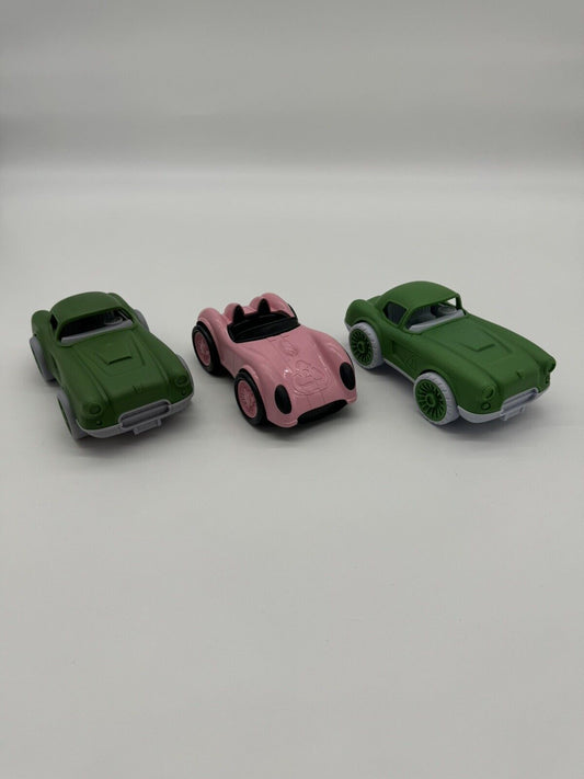 Greenbrier International Green #1 Turbo Wheels & Pink Race Car Plastic Toy Cars