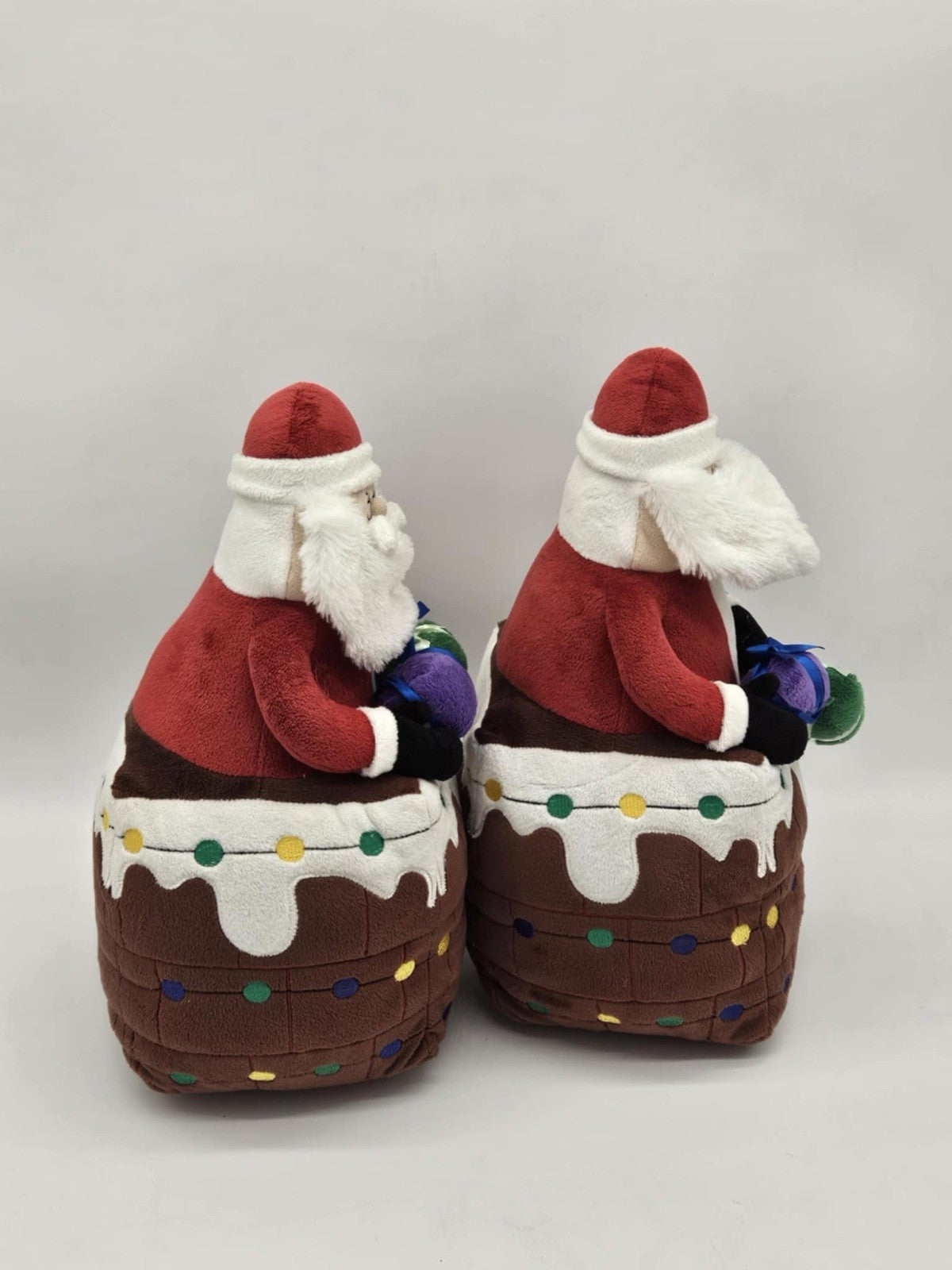 Set of 2 Santa Plush Going Down the Chimney 16"