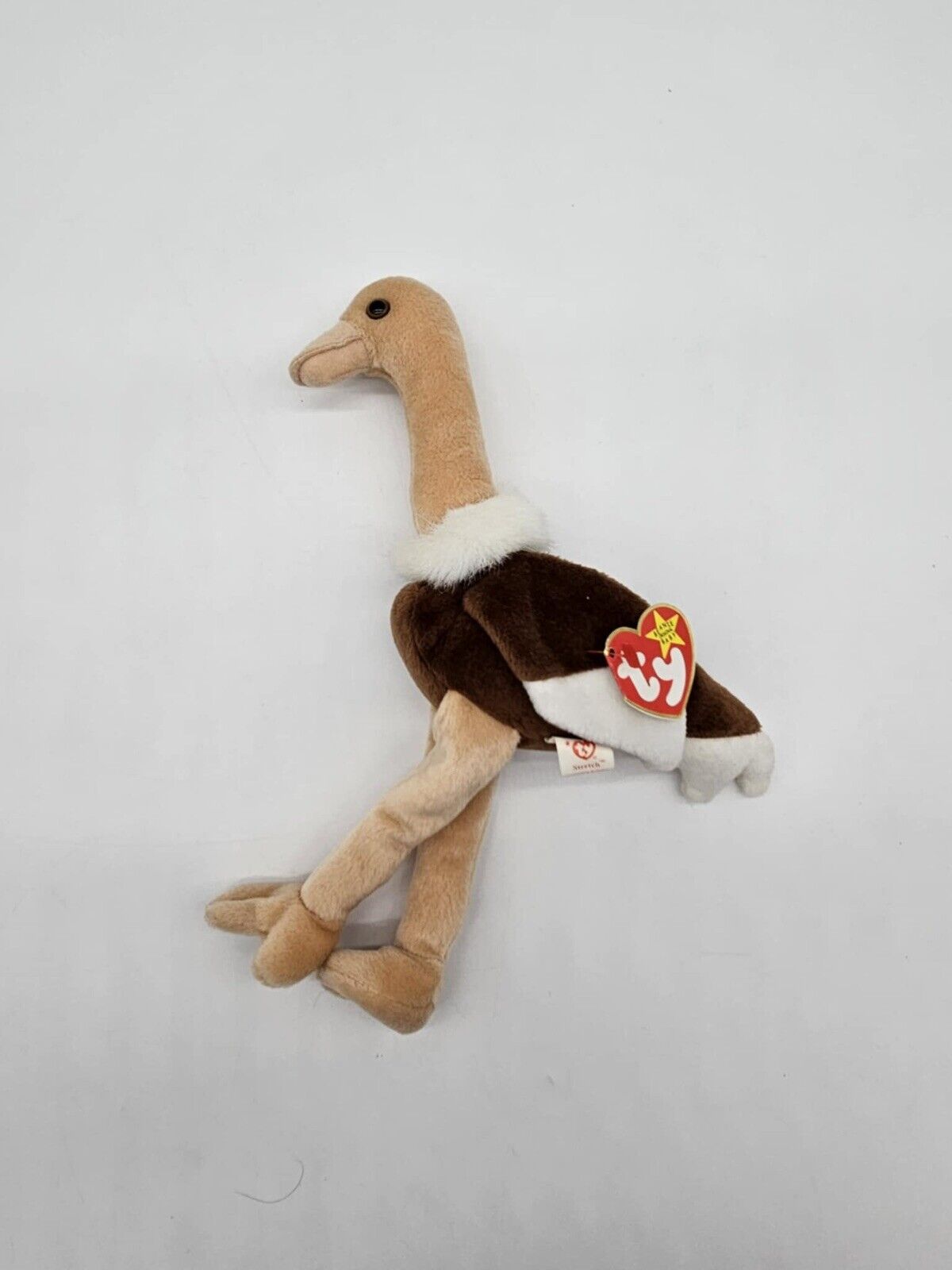 Ostrich TY Beanie Baby "Stretch" 1997 Retired 11" Plush Tan Brown Bird w/ TAG