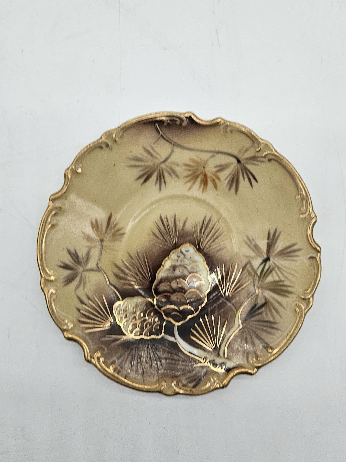 Vtg Princess China Painted Pine Cones EW-6797 Cup & Saucer