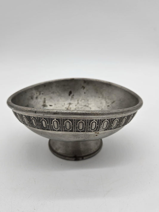 VINTAGE HAUGRUD NORWAY PEWTER FOOTED BOWL
