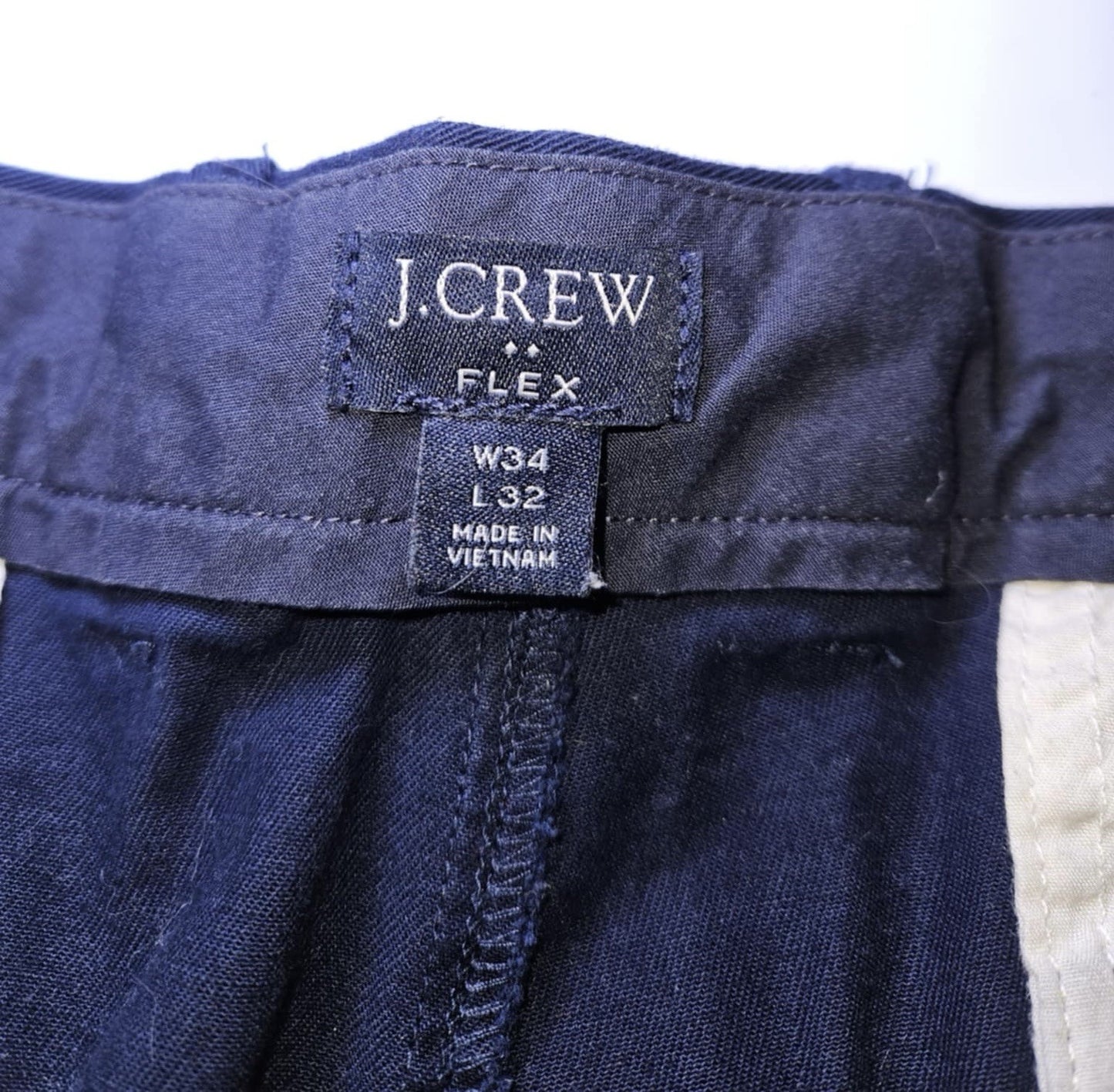 Mens J. Crew Navy Blue Flex Slim Flat Front Chino Pants 34x32