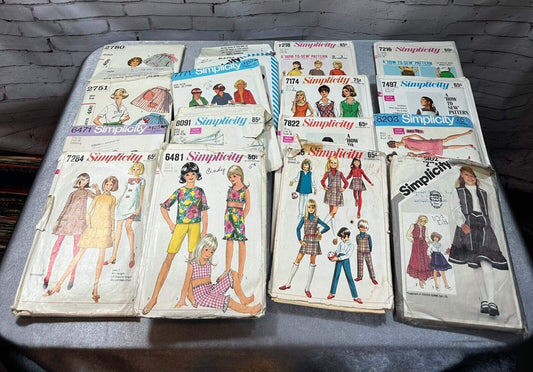Lot of 16 Vintage Simplicity Sewing Patterns Made in USA