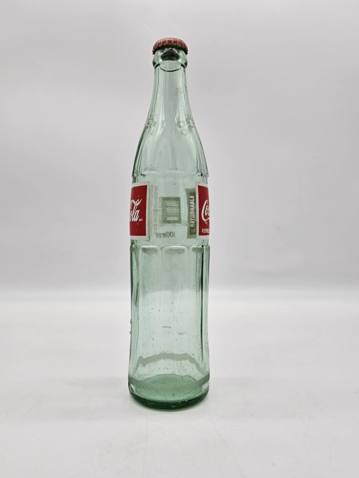 Vintage Coca-Cola Glass Green Bottle w/ Cap in Good Condition