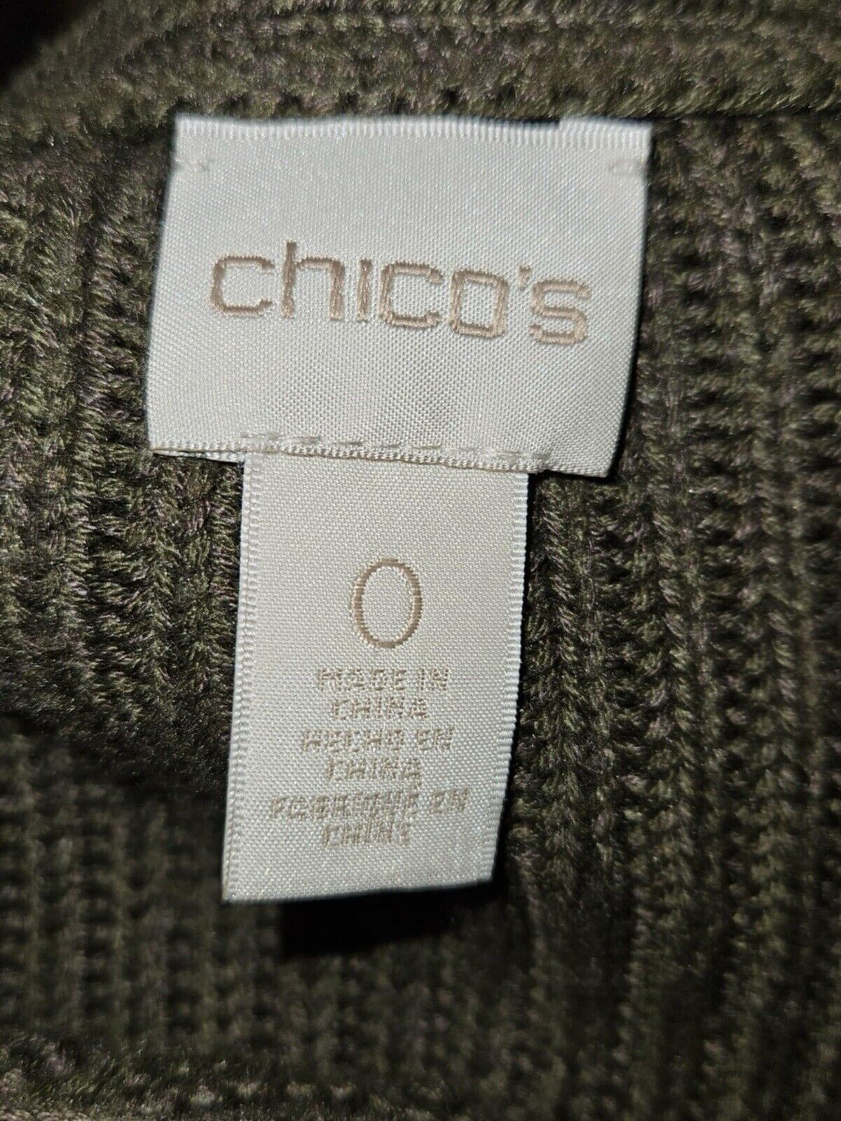 Chico's Women's 0 Green Wool Blend Pullover Sweater dolman sleeve