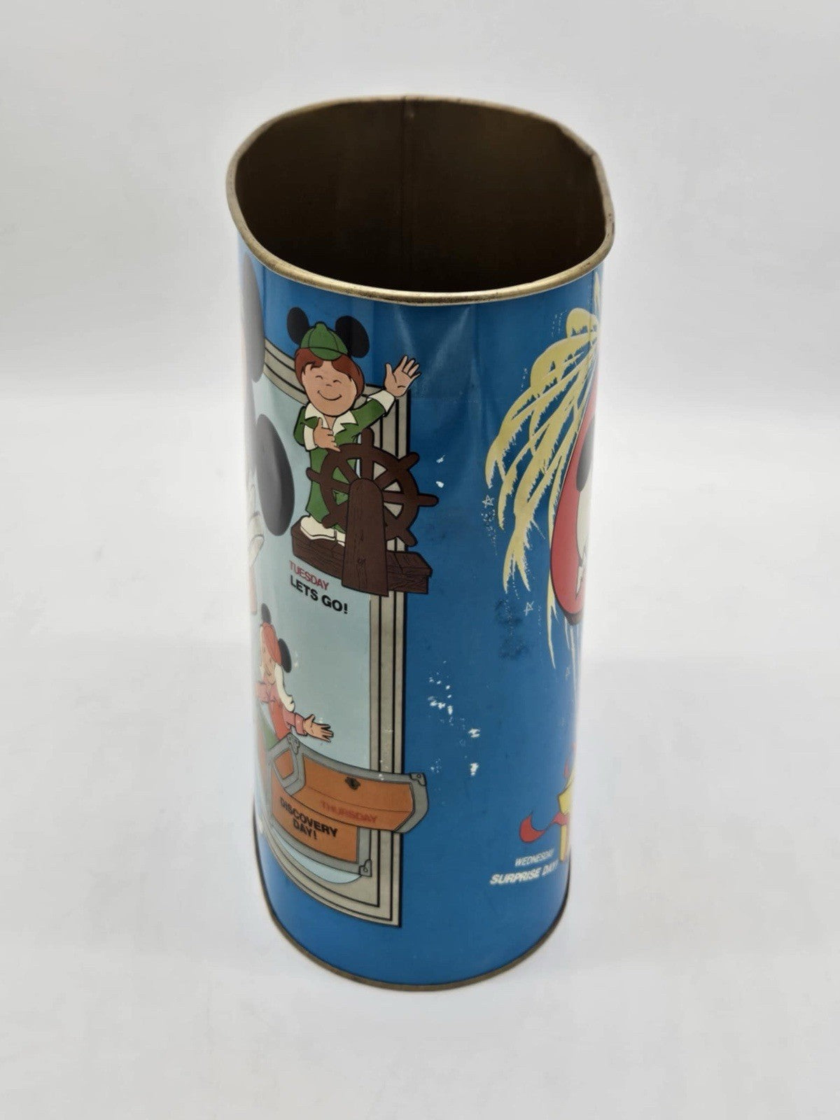 Vintage Disney Cheinco Trash Garbage Can Mickey Mouse Club Mouseketeer Days