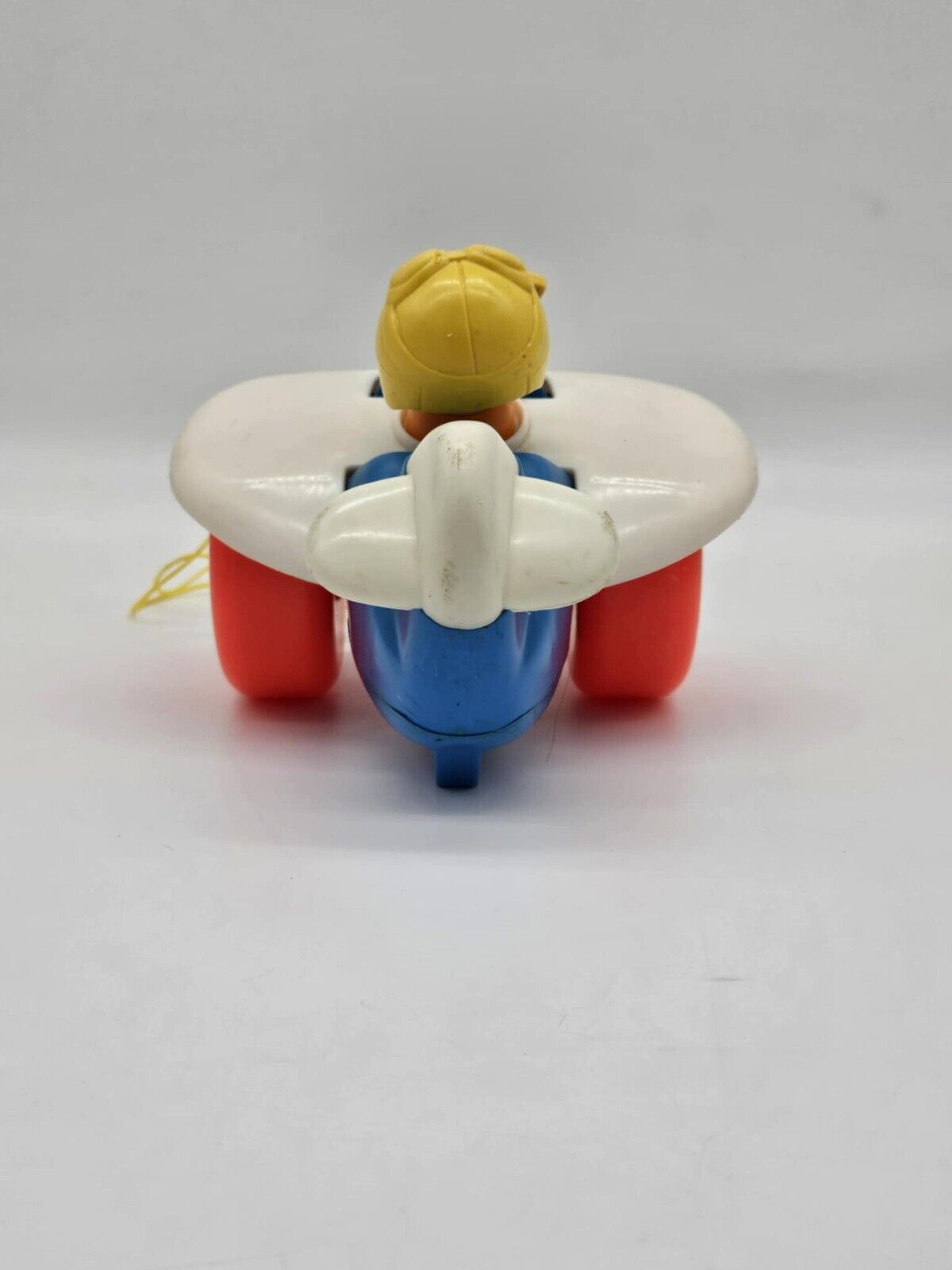 Vintage Fisher Price LITTLE PEOPLE 1980 AIRPLANE PULL TOY Pilot Toddler Plane