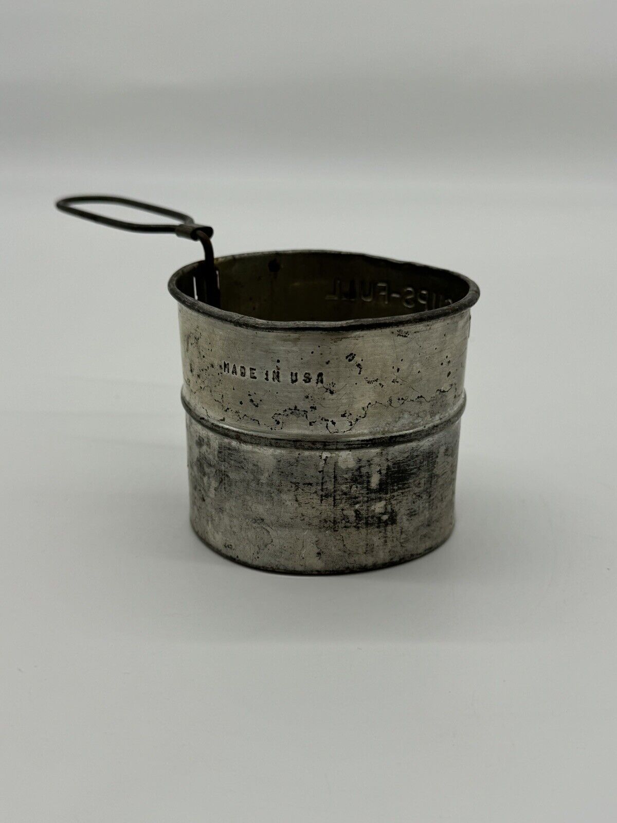 Vintage KITCHEN Two Cups Full METAL FLOUR SIFTER Hand Held Made in USA