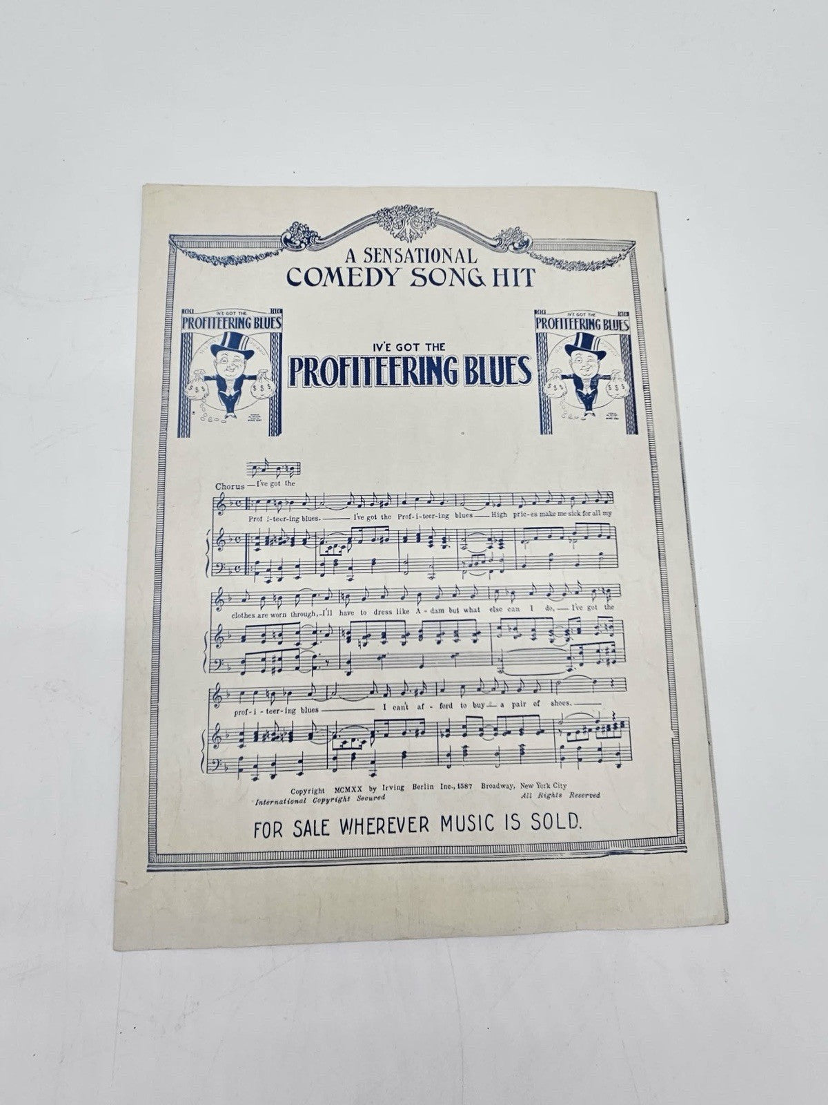 1920 Jennie Sheet Music Garfield Kilgour Henry Bergman Lou Handman Irving Berlin