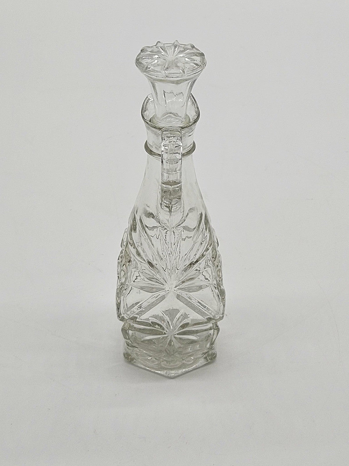 Vintage Anchor Hocking STAR of DAVID Glass Vinegar /Oil Cruets Stop 7.5" Tall