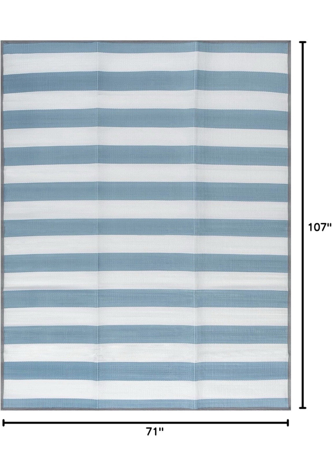 Tayse Rugs Luna Outdoor Area Rug LNA1135 9' x 12' Reversible Striped Aqua