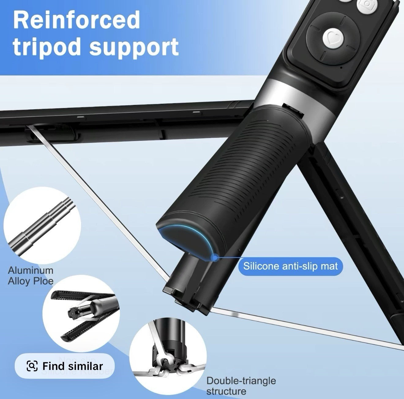6-in-1 Tripod Selfie Stick with Wireless Remote – Adjustable & Portable