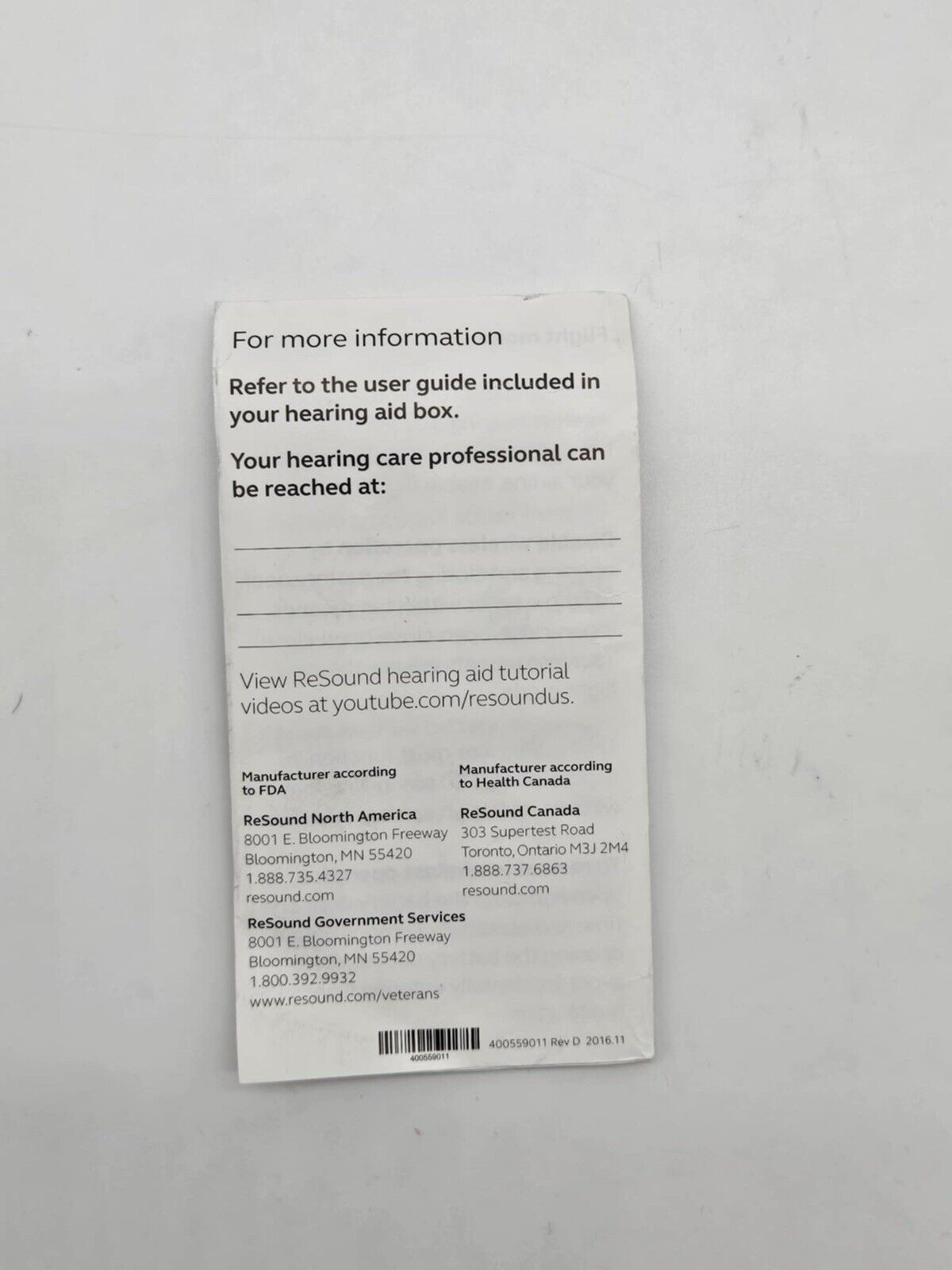 Genuine Resound GN Receiver-In-Ear Hearing Aids A/S ~ Lautrupbjerg 7 w/ Case