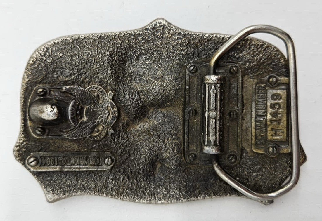 Vintage 1984 "I'm Proud to be American" USA Freedom Eagle Aged Belt Buckle Rare